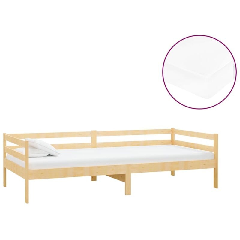

Sofá cama con colchón madera de pino maciza 90x200 cm - Marrón - Vidaxl