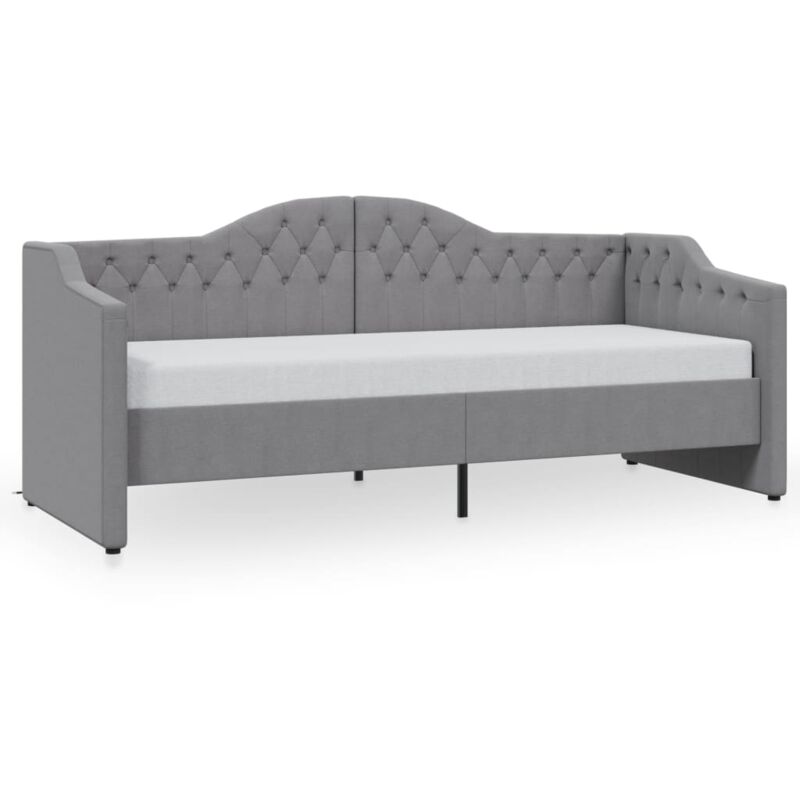 

vidaXL Sofá cama con colchón USB de tela gris claro 90x200 cm - Gris