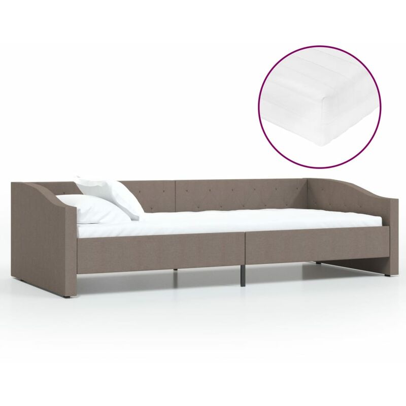 

vidaXL Sofá cama con colchón USB de tela gris taupe 90x200 cm - Gris Topo