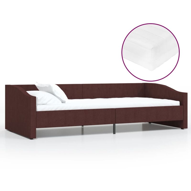 

vidaXL Sofá cama con colchón USB de tela morado 90x200 cm - Púrpura