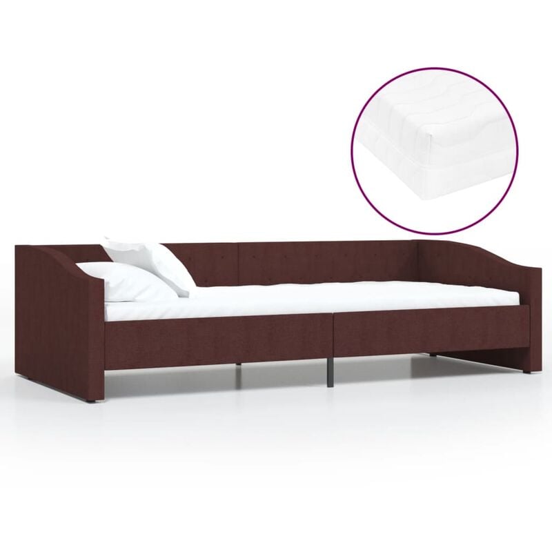 

vidaXL Sofá cama con colchón USB de tela morado 90x200 cm - Púrpura