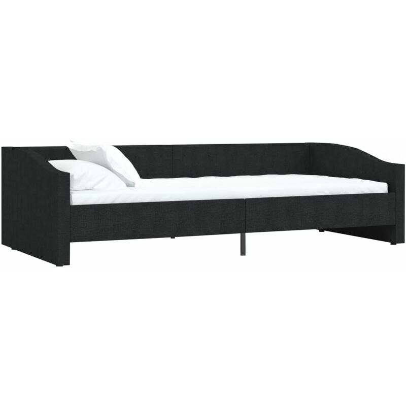

vidaXL Sofá cama con colchón USB de tela negro 90x200 cm - Negro