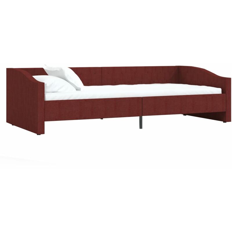 

vidaXL Sofá cama con colchón USB de tela rojo vino tinto 90x200 cm - Rojo