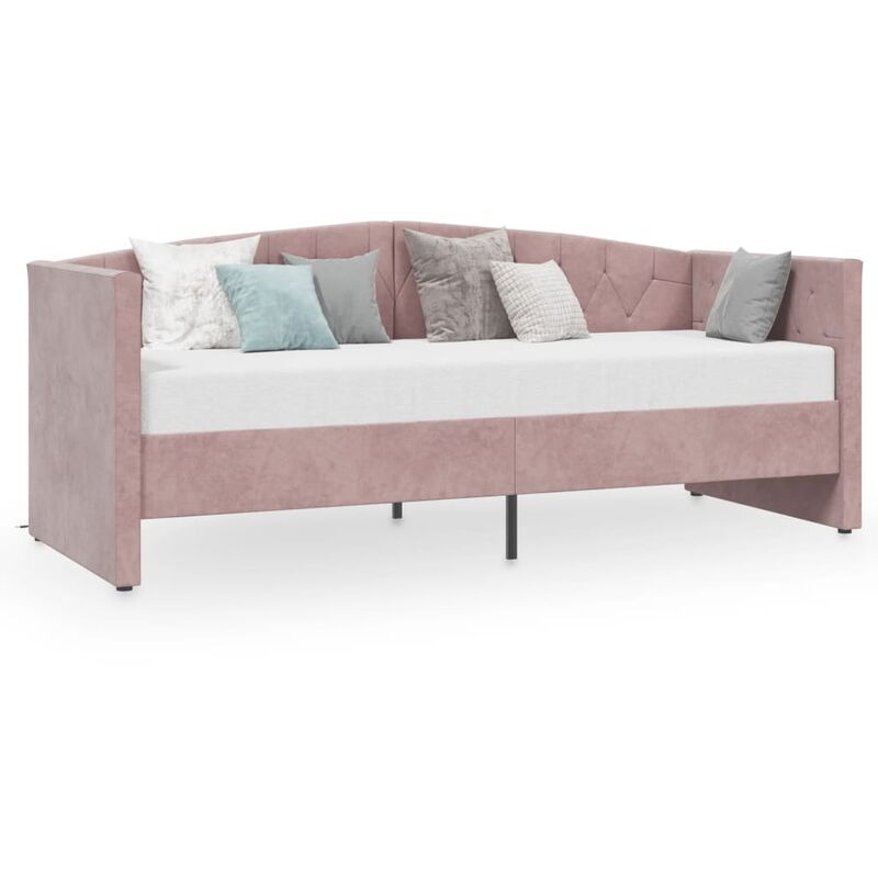 

Sofá cama con colchón USB de terciopelo rosa 90x200 cm - Rosa - Vidaxl