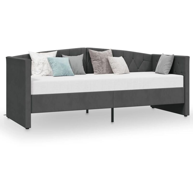 

vidaXL Sofá cama con colchón USB terciopelo gris oscuro 90x200 cm - Gris