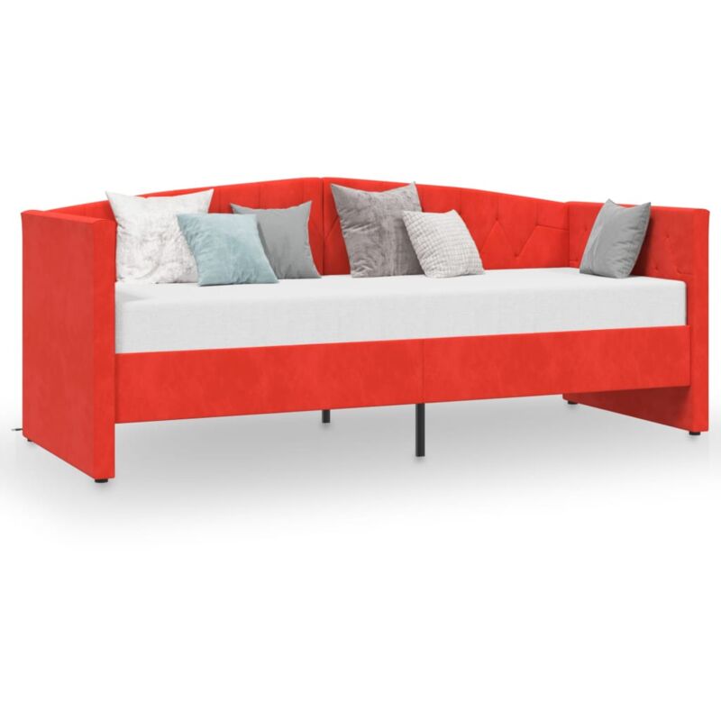 

Sofá cama con colchón USB terciopelo rojo vino tinto 90x200 cm - Rojo - Vidaxl