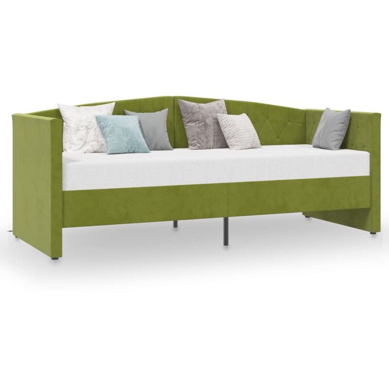 

vidaXL Sofá cama con colchón USB terciopelo verde claro 90x200 cm - Verde