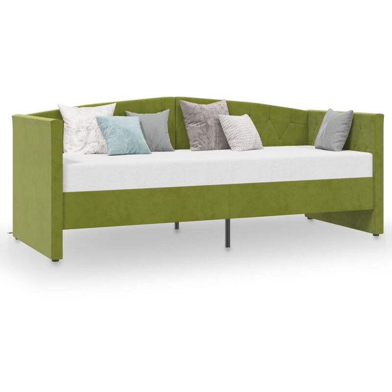 

vidaXL Sofá cama con colchón USB terciopelo verde claro 90x200 cm - Verde