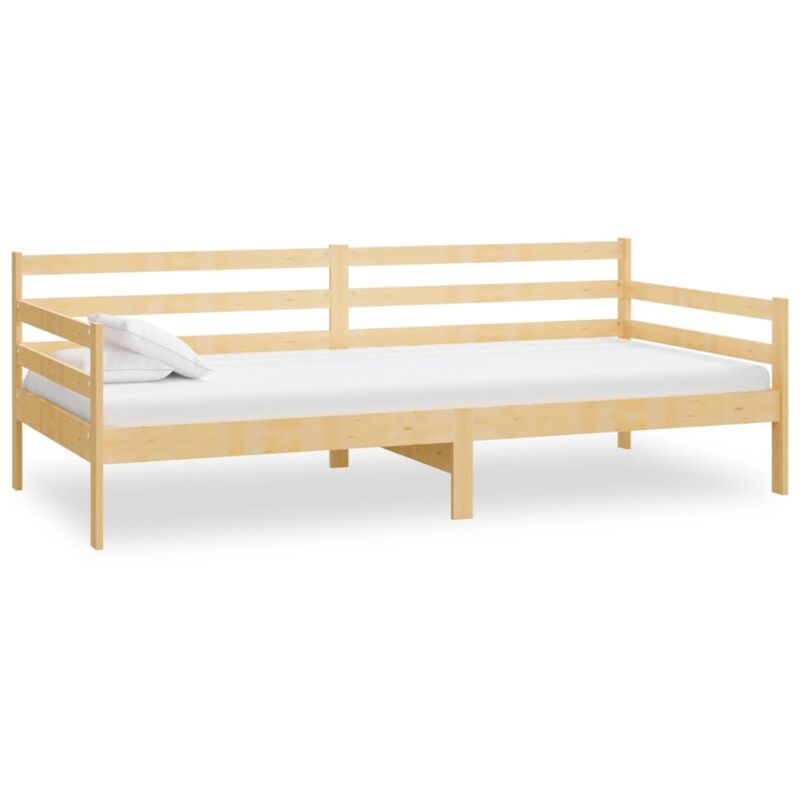 

vidaXL Sofá cama de madera maciza de pino 90x200 cm - Marrón