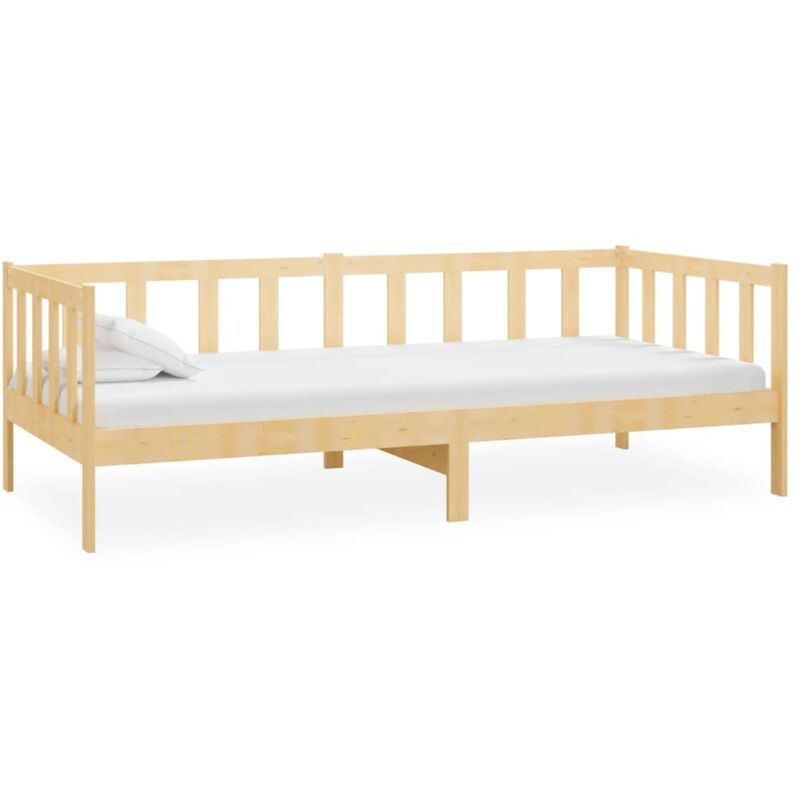 

Sofá cama de madera maciza de pino 90x200 cm - Marrón - Vidaxl