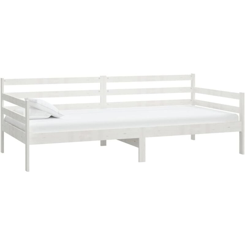 

Sofá cama de madera maciza de pino blanco 90x200 cm - Blanco - Vidaxl