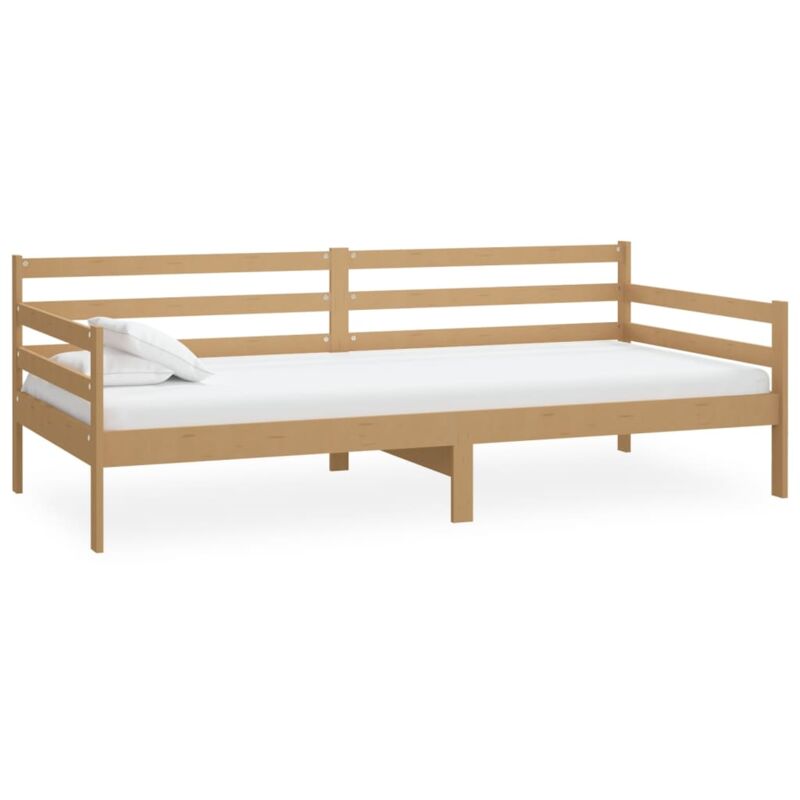 

Sofá cama madera maciza de pino marrón miel 90x200 cm - Marrón - Vidaxl