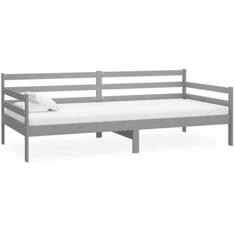 

Sofá cama de madera maciza de pino gris 90x200 cm - Gris - Vidaxl