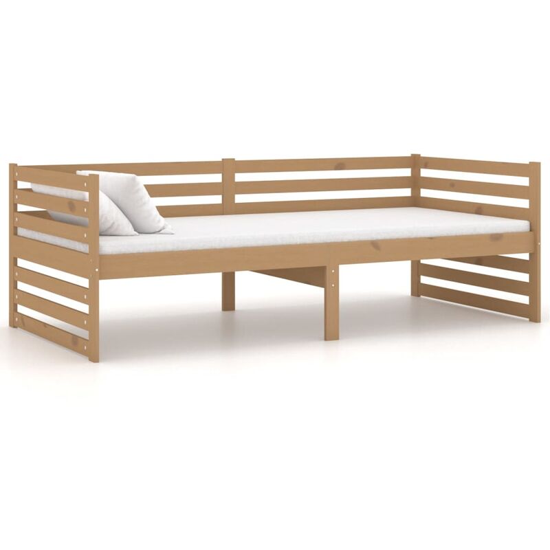 

Sofá cama de madera maciza de pino 90x200 cm marrón miel - Marrón - Vidaxl