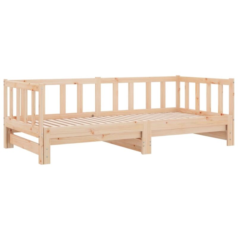

Sofá cama extraíble madera maciza de pino 2x(90x200) cm - Marrón - Vidaxl