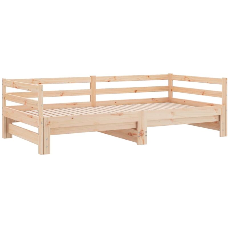 

Sofá cama extraíble madera maciza de pino 2x(90x200) cm - Marrón - Vidaxl