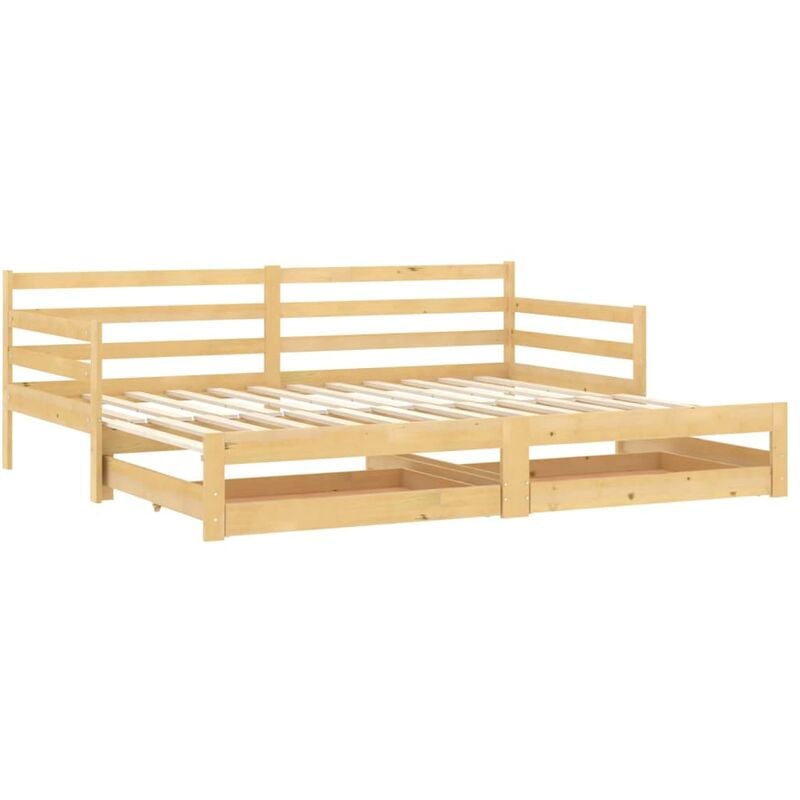 

Sofá cama extraíble madera maciza de pino 2x(90x200) cm - Marrón - Vidaxl