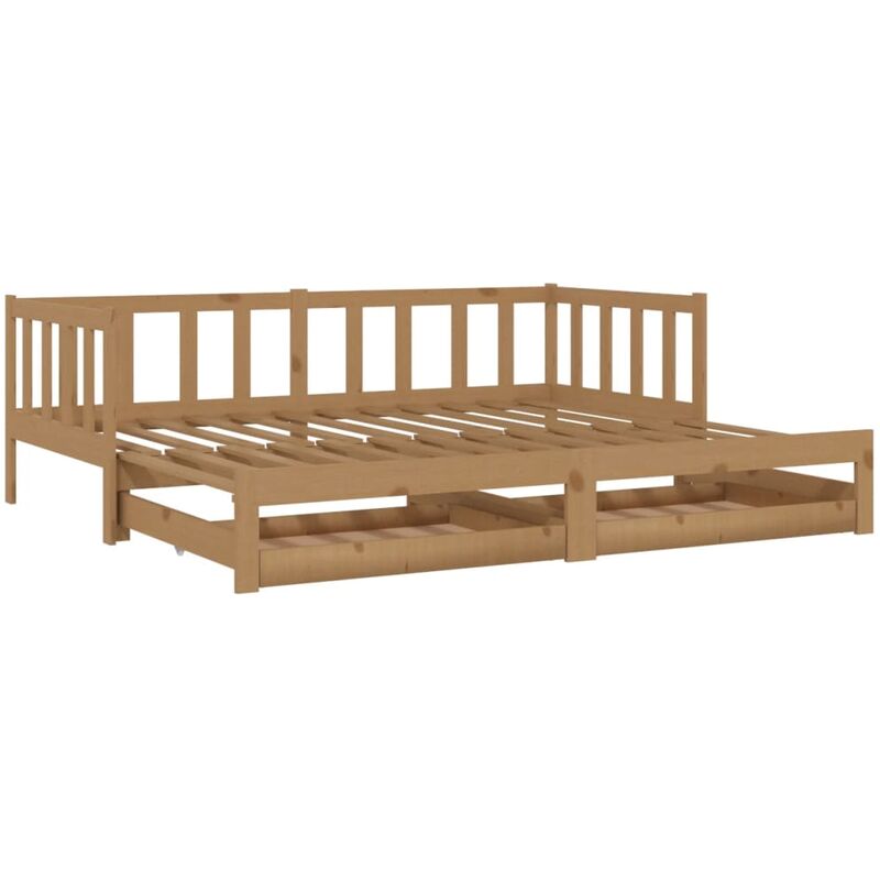 

Sofá cama extraíble madera maciza pino marrón miel 2x(90x200)cm - Marrón - Vidaxl