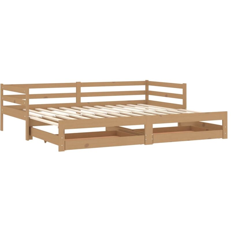 

Sofá cama extraíble madera maciza pino marrón miel 2x(90x200)cm - Marrón - Vidaxl