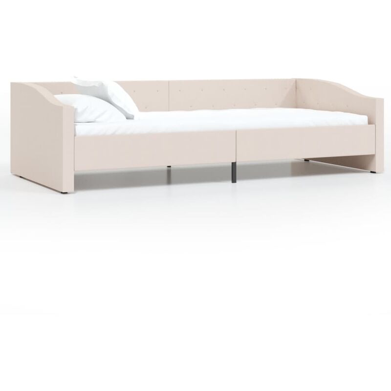 

vidaXL Sofá cama USB de tela color crema 90x200 cm - Crema
