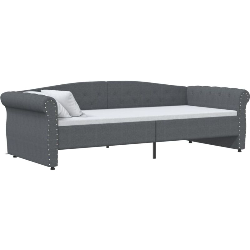 

vidaXL Sofá cama USB de tela gris oscuro 90x200 cm - Gris