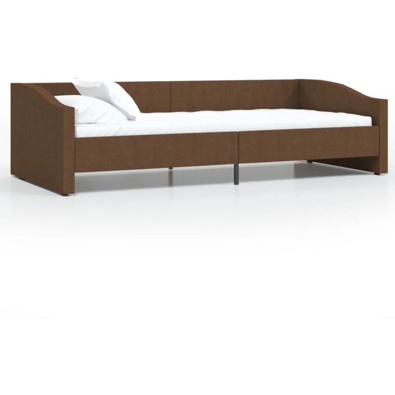 

vidaXL Sofá cama USB de tela marrón 90x200 cm - Marrón