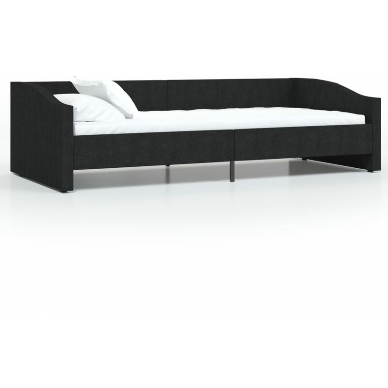 

vidaXL Sofá cama USB de tela negro 90x200 cm - Negro