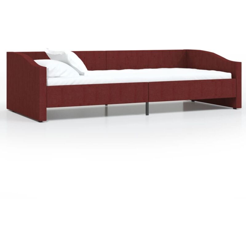 

vidaXL Sofá cama USB de tela rojo vino tinto 90x200 cm - Rojo