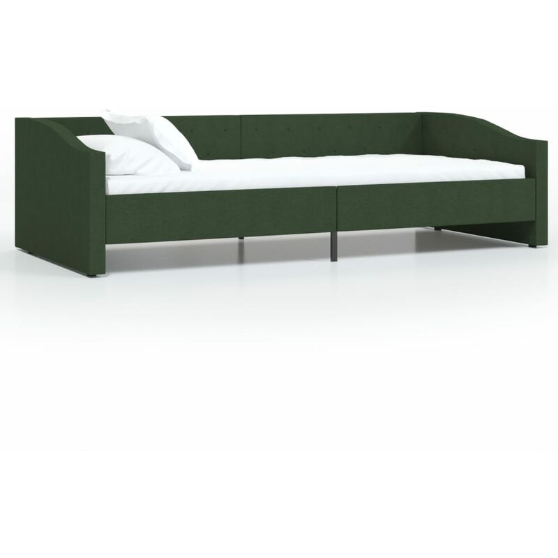 

vidaXL Sofá cama USB de tela verde oscuro 90x200 cm - Verde