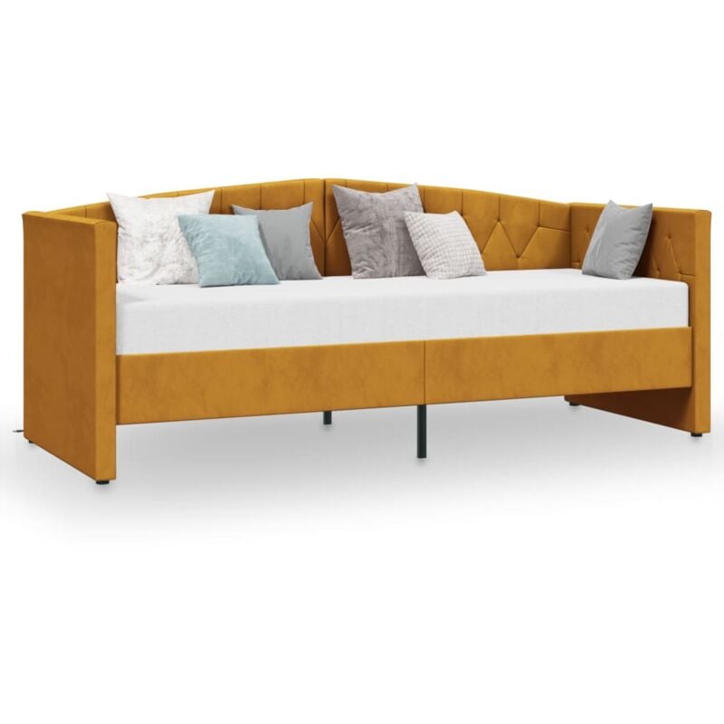 

vidaXL Sofá cama USB de terciopelo marrón 90x200 cm - Marrón