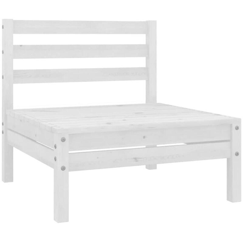 

vidaXL Sofá central de jardín blanco madera maciza de pino - Blanco