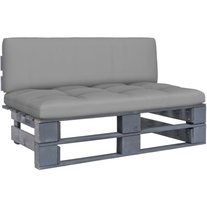 

Vidaxl - Sofá central de palés para jardín madera pino impregnada gris - Gris