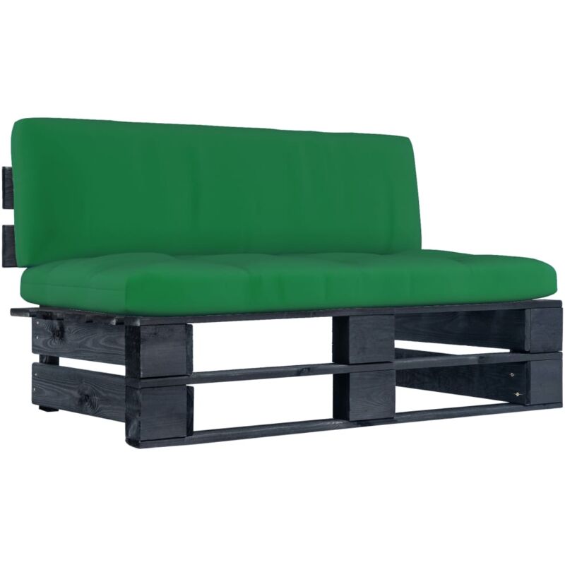 

Vidaxl - Sofá central de palés para jardín madera pino impregnada negro - Negro