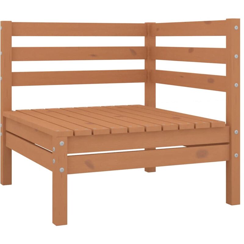 

Vidaxl - Sofá de esquina de jardín marrón miel madera maciza de pino - Marrón