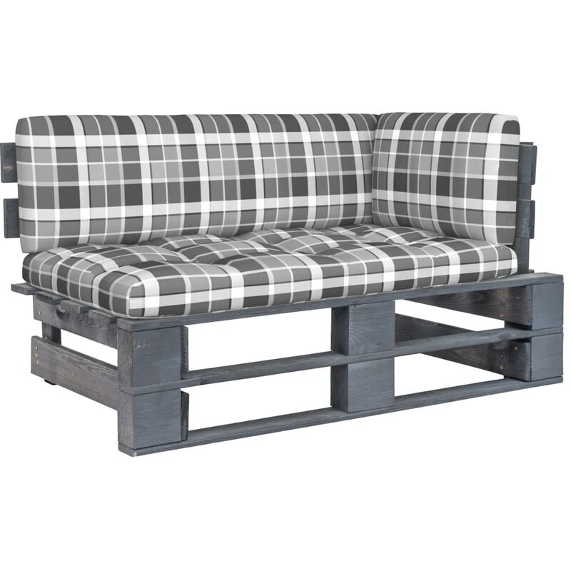 

Vidaxl - Sofá de esquina de palets de jardín gris madera pino impregnada - Gris