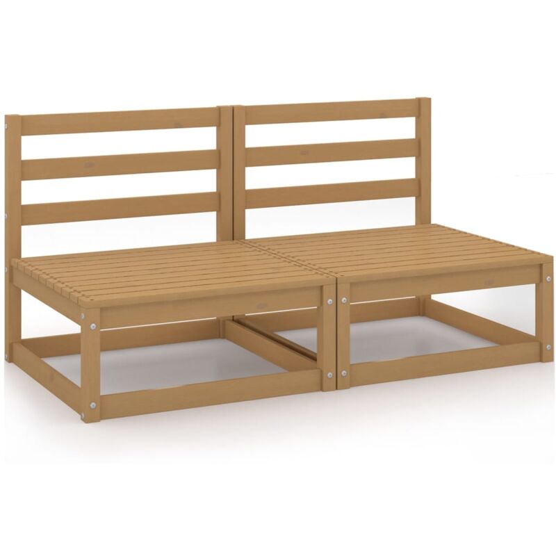 

Vidaxl - Sofá de jardín de 2 plazas marrón miel madera maciza de pino - Marrón