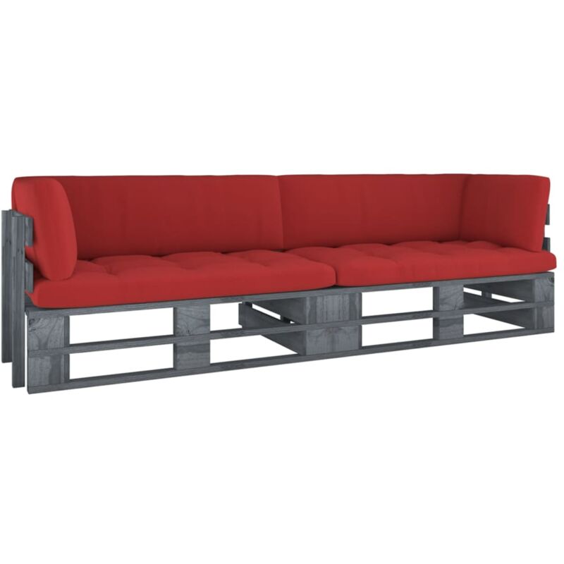 

Vidaxl - Sofá de palets 2 plazas cojines gris madera de pino impregnada - Gris