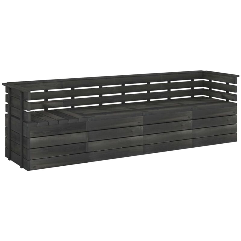 

vidaXL Sofá de palés de jardín 4 plazas madera maciza pino gris oscuro - Gris