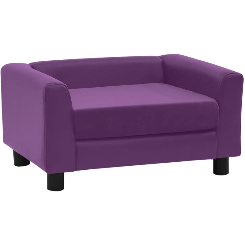 

vidaXL Sofá de perro felpa y cuero sintético burdeos 60x43x30 cm - Púrpura