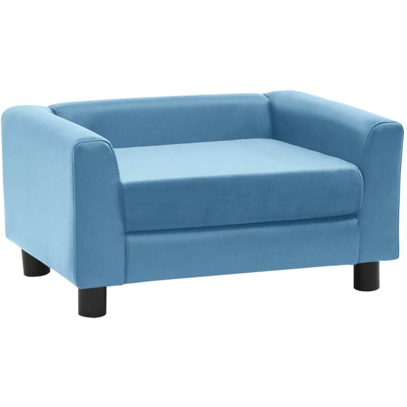 

vidaXL Sofá de perro felpa y cuero sintético turquesa 60x43x30 cm - Turquesa