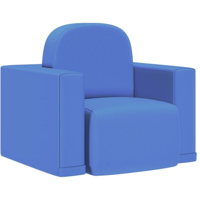 

Sofá infantil 2 en 1 de cuero sintético azul - Azul - Vidaxl