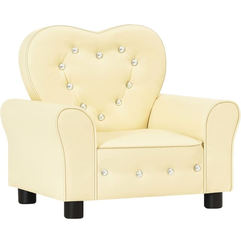 

Sofá infantil de cuero sintético blanco - Blanco - Vidaxl