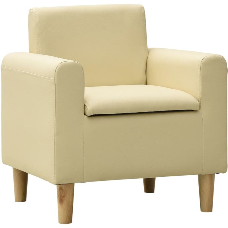 

Sofá infantil de cuero sintético blanco crema - Blanco - Vidaxl
