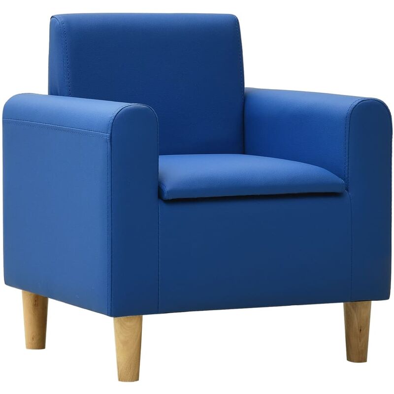 

Sofá infantil de cuero sintético azul - Azul - Vidaxl
