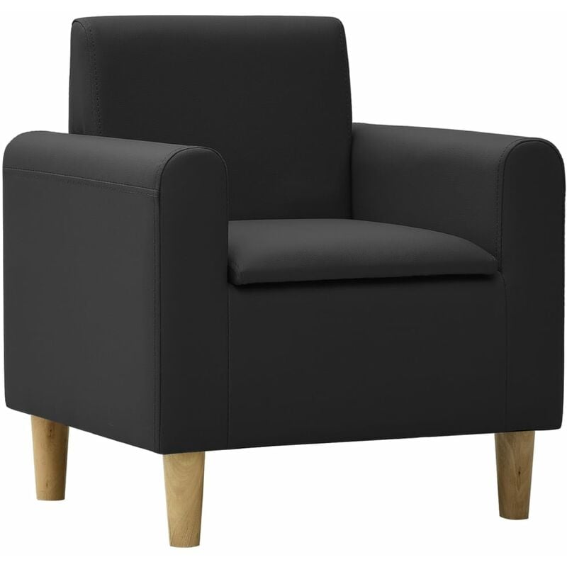 

Sofá infantil de cuero sintético negro - Negro - Vidaxl