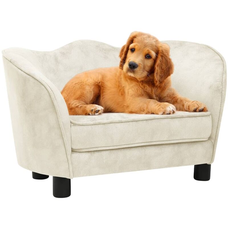 

vidaXL Sofá para perro felpa crema 66x43x40 cm - Crema
