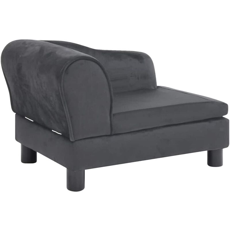 

vidaXL Sofá para perro felpa gris oscuro 57x34x36 cm - Gris