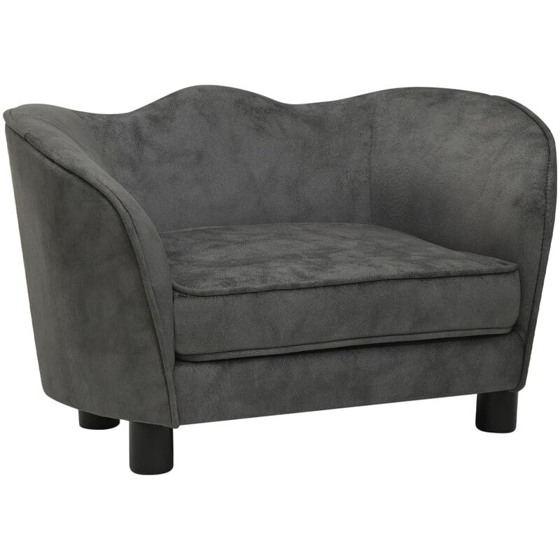 

vidaXL Sofá para perro felpa gris oscuro 66x43x40 cm - Gris