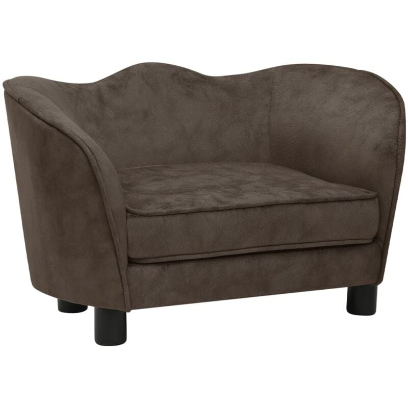 

vidaXL Sofá para perro felpa marrón 66x43x40 cm - Marrón
