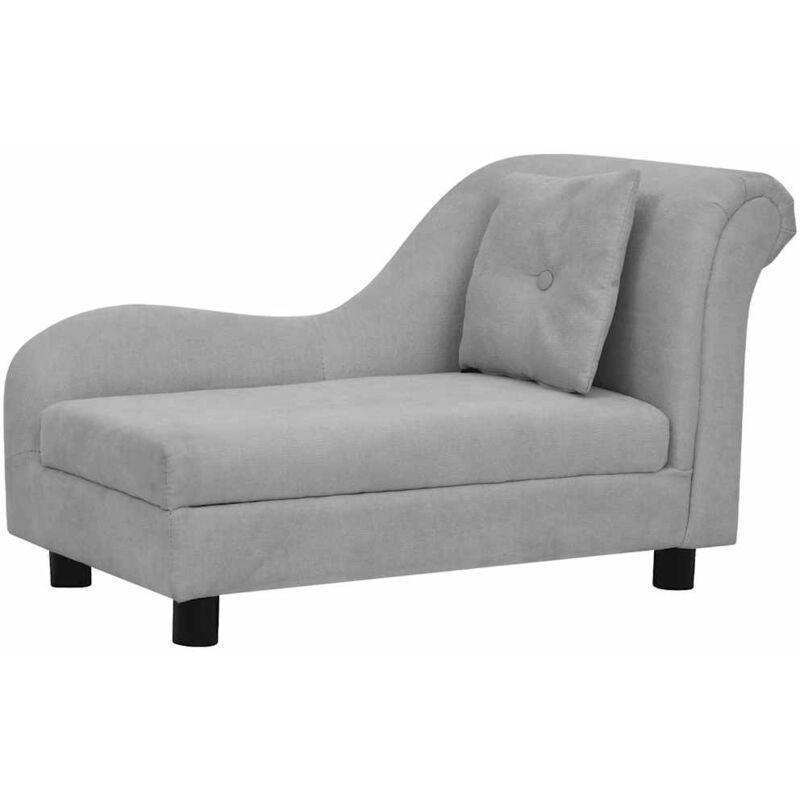 

vidaXL Sofá para perros con almohada gris felpa 83x44x44 cm - Gris